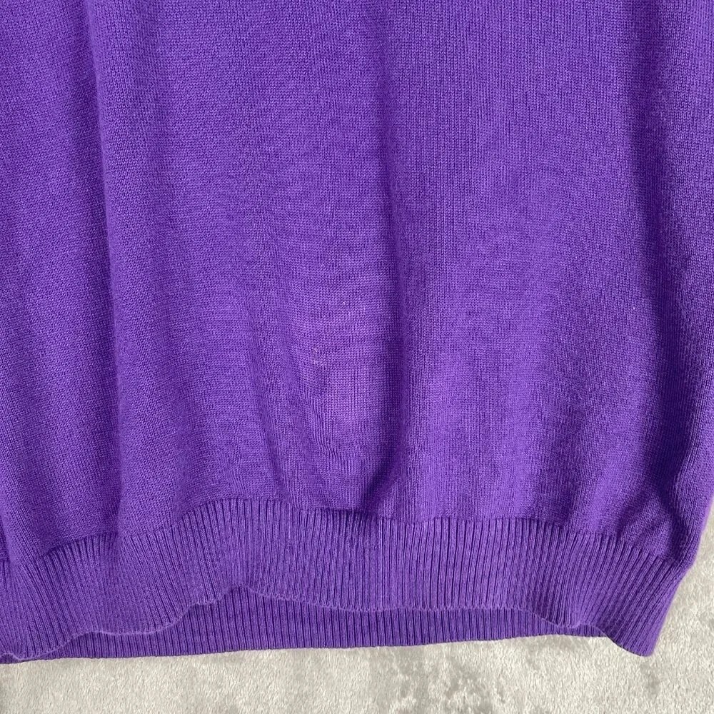 Banana Republic Purple Knit Polo Sweater Men’s XL Vintage Y2K Minimal Classic - Picture 6 of 7